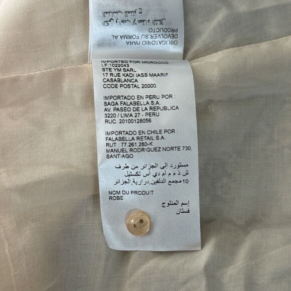 Maison 123 Dress Womens 12 Black Tan Ditzy Floral Shift Neutral Boho Peasant‎ - Picture 9 of 10